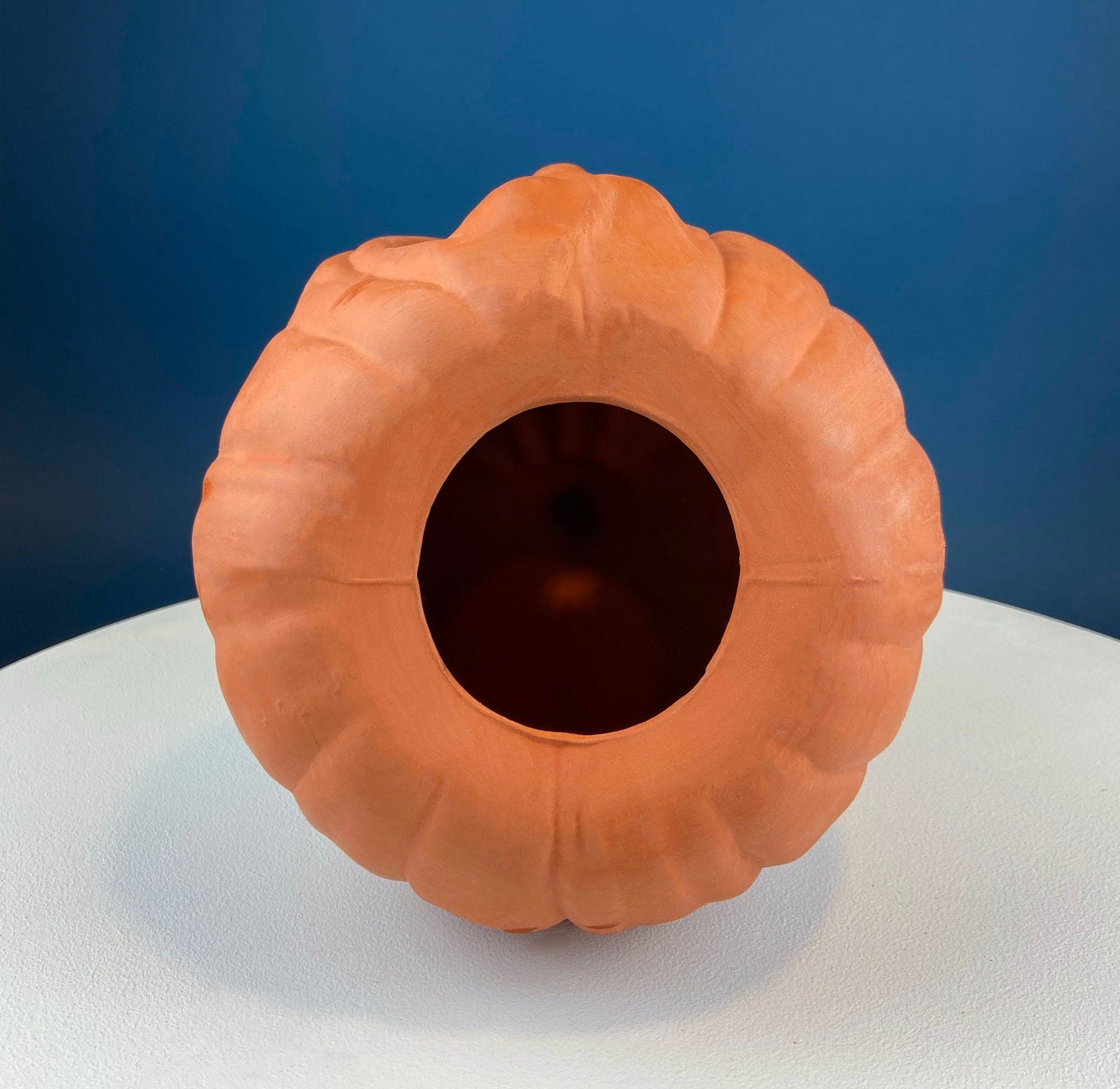 Set of Two Large Clay Pumpkins Making Scary Funny Faces. Candle or Light Kit. Halloween Thanksgiving Fall Decor. Home, Porch or Retail. - Tampa Home & Garden Store