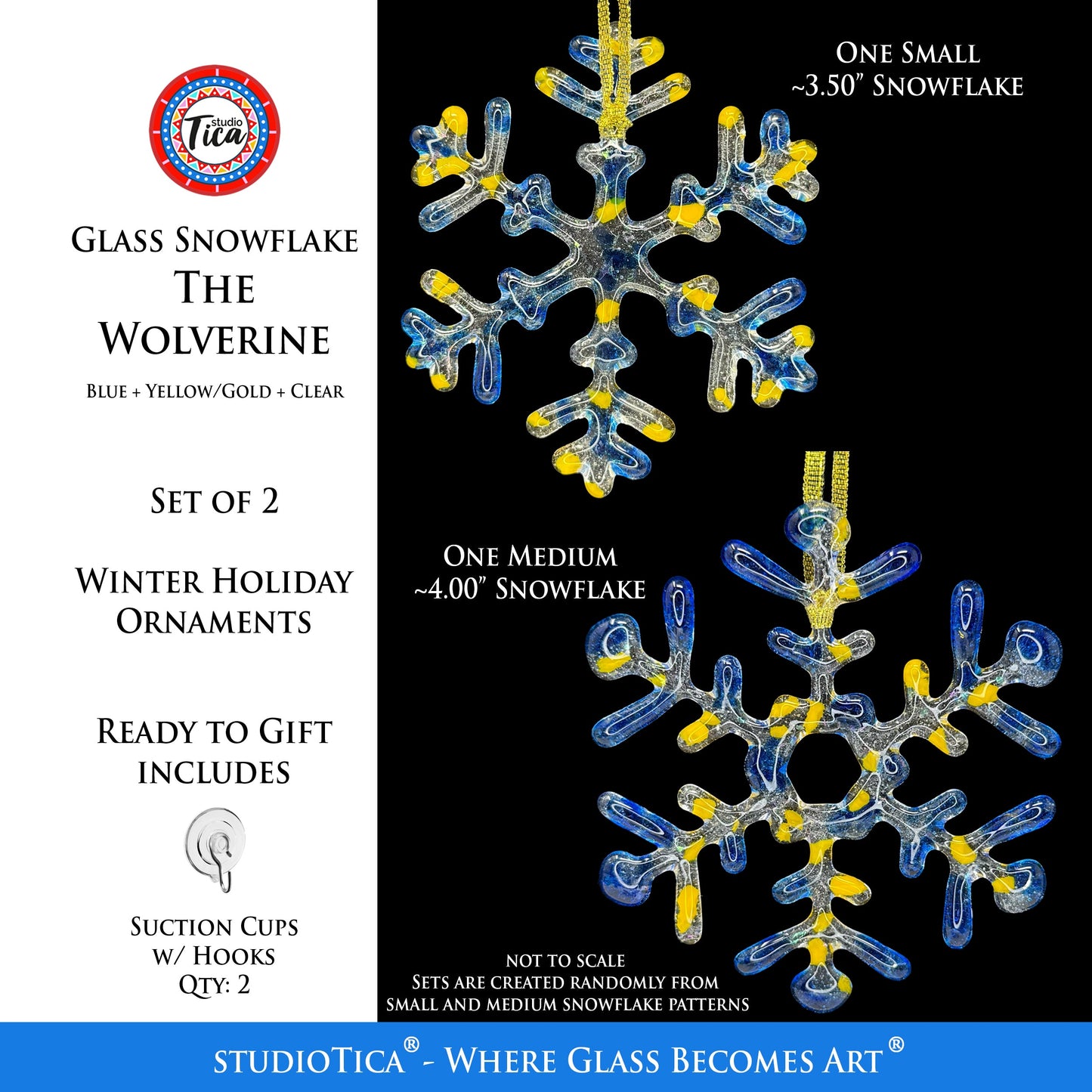 Copos de nieve de cristal hechos a mano - El Wolverine - de studioTica