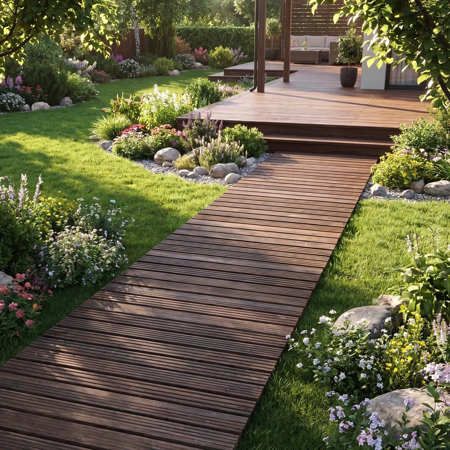 12 Ft Wooden Garden Pathway Outdoor Walkway