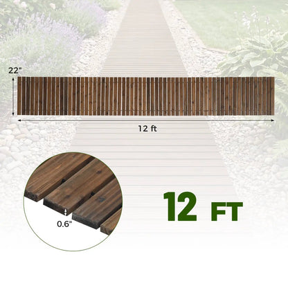 12 Ft Wooden Garden Pathway Outdoor Walkway