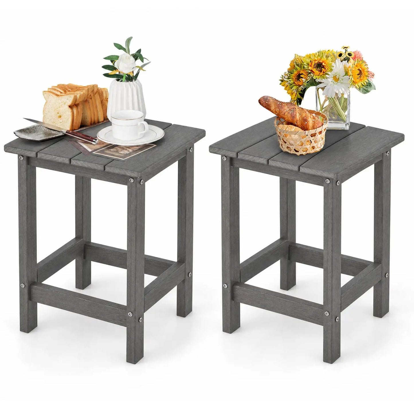Square Adirondack Side Table Weatherproof HDPE