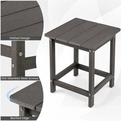 Square Adirondack Side Table Weatherproof HDPE