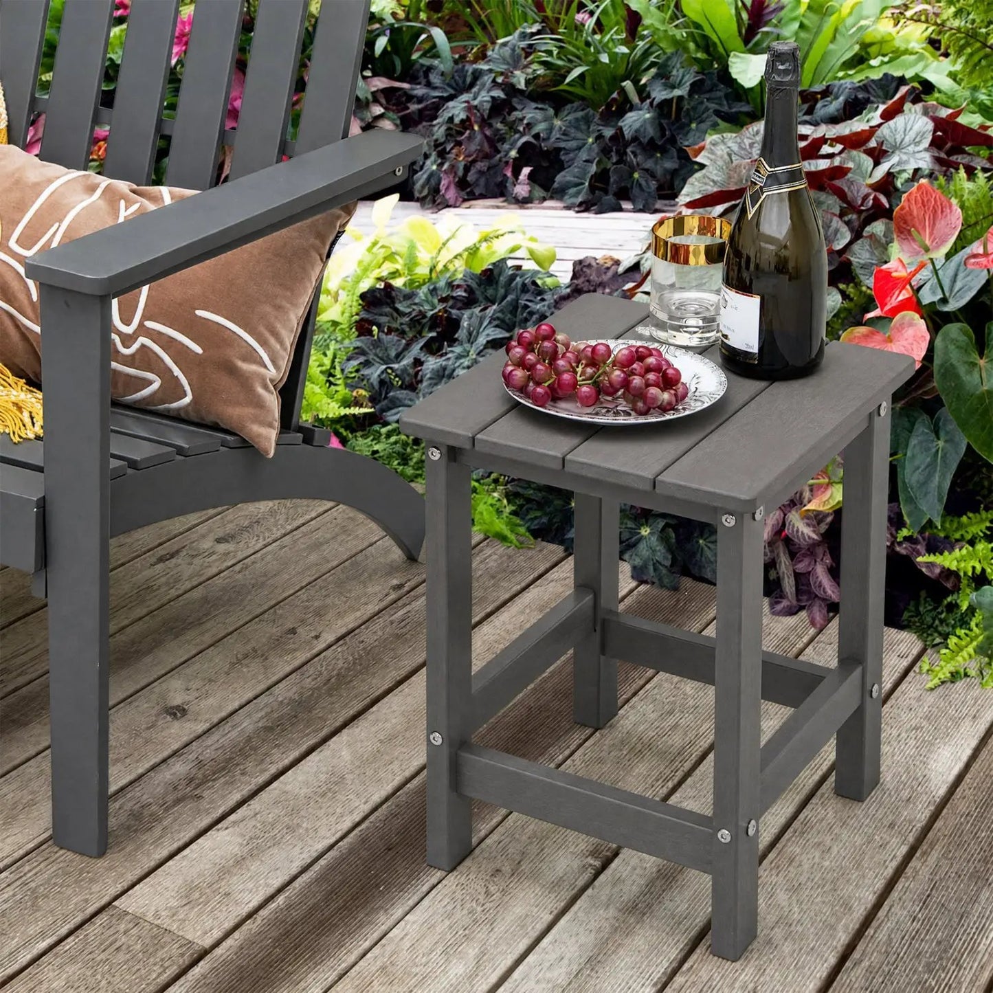 Square Adirondack Side Table Weatherproof HDPE