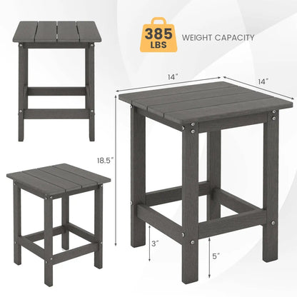 Square Adirondack Side Table Weatherproof HDPE
