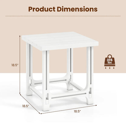 Adirondack Side Table 18 Outdoor HDPE Slatted
