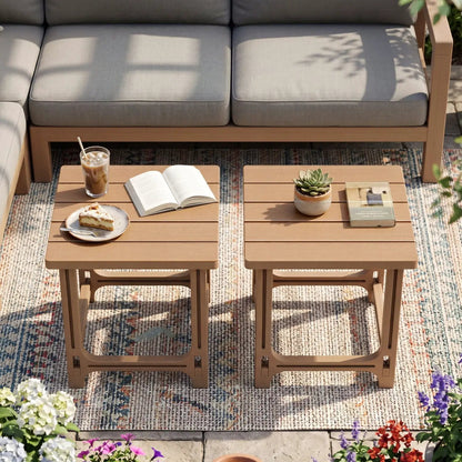 Adirondack Side Table 18 Outdoor HDPE Slatted