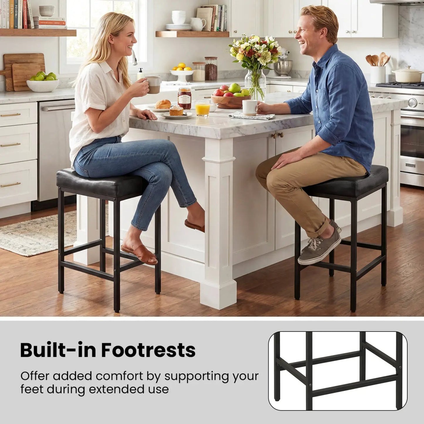 Set of 2 25 Inch Counter Height Bar Chairs