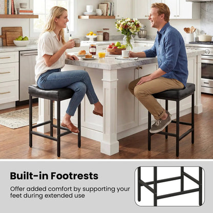 Set of 2 25 Inch Counter Height Bar Chairs