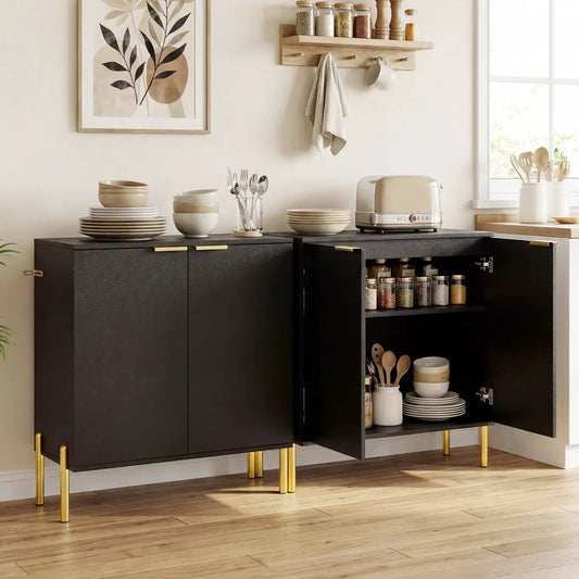 Two Buffet Cabinet Sideboards With Metal Legs