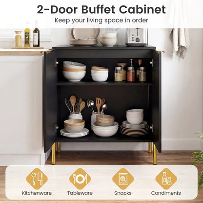 Two Buffet Cabinet Sideboards With Metal Legs