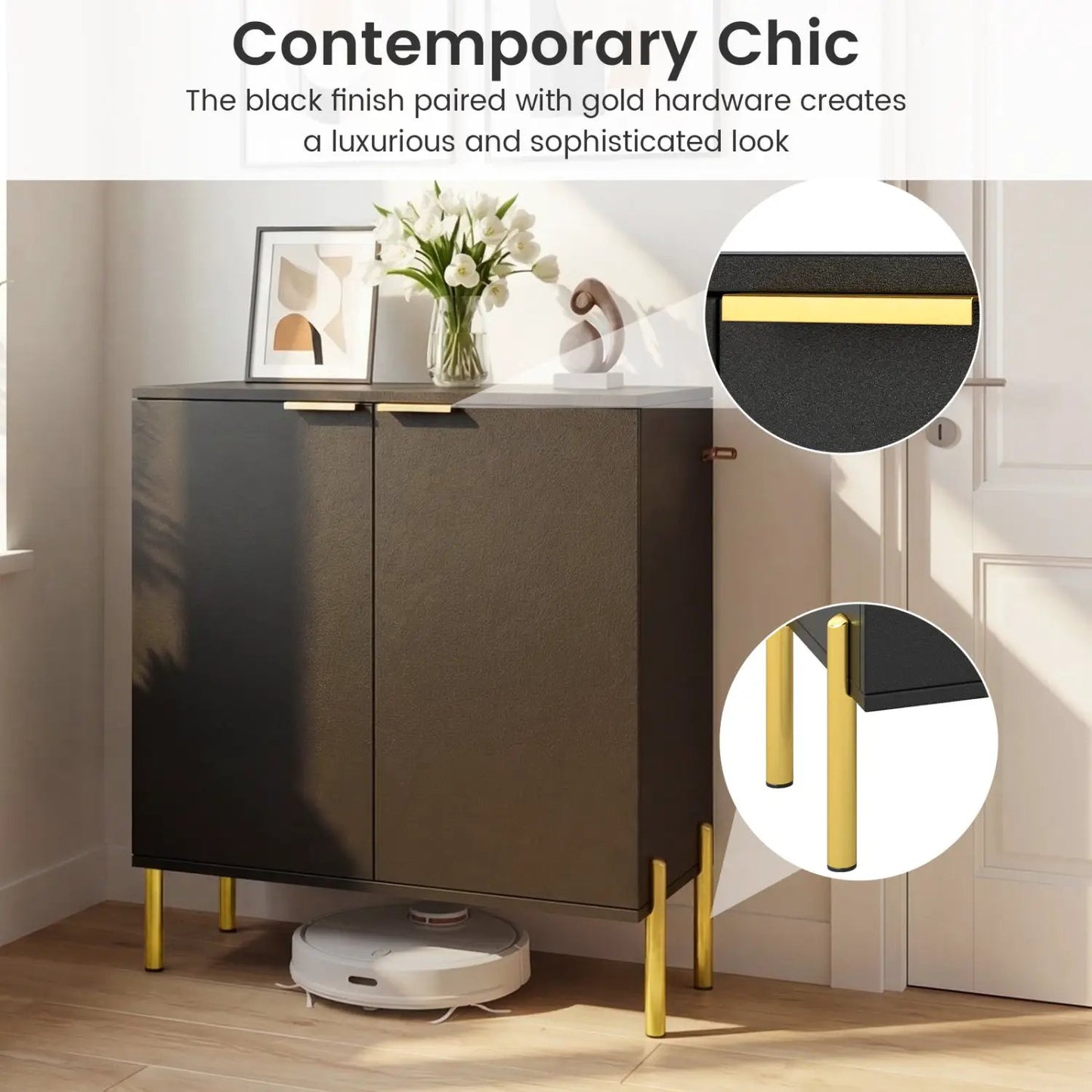 Two Buffet Cabinet Sideboards With Metal Legs