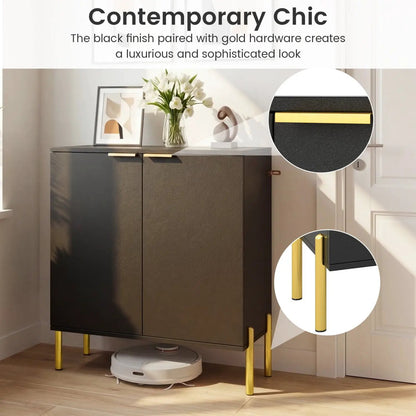 Two Buffet Cabinet Sideboards With Metal Legs