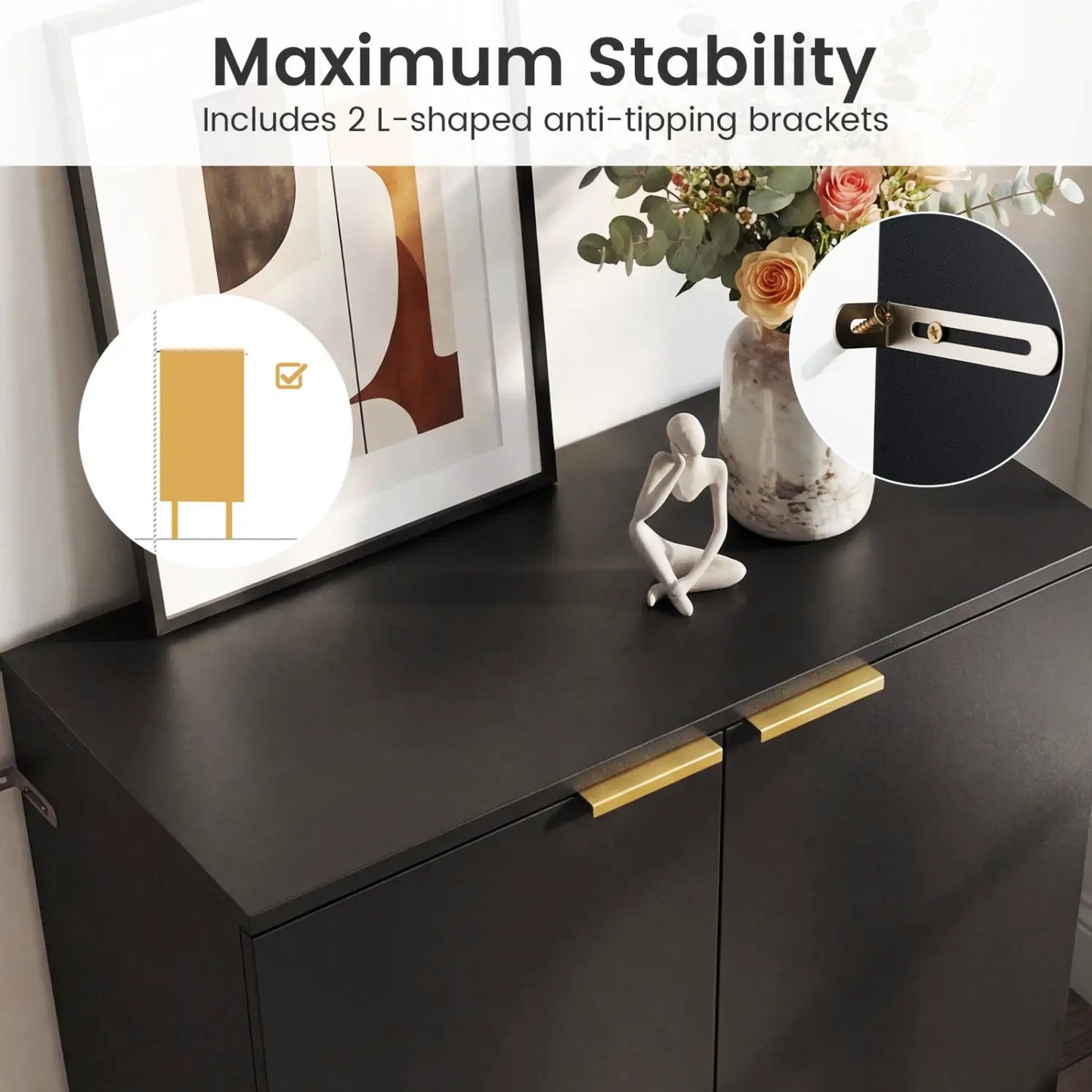 Two Buffet Cabinet Sideboards With Metal Legs