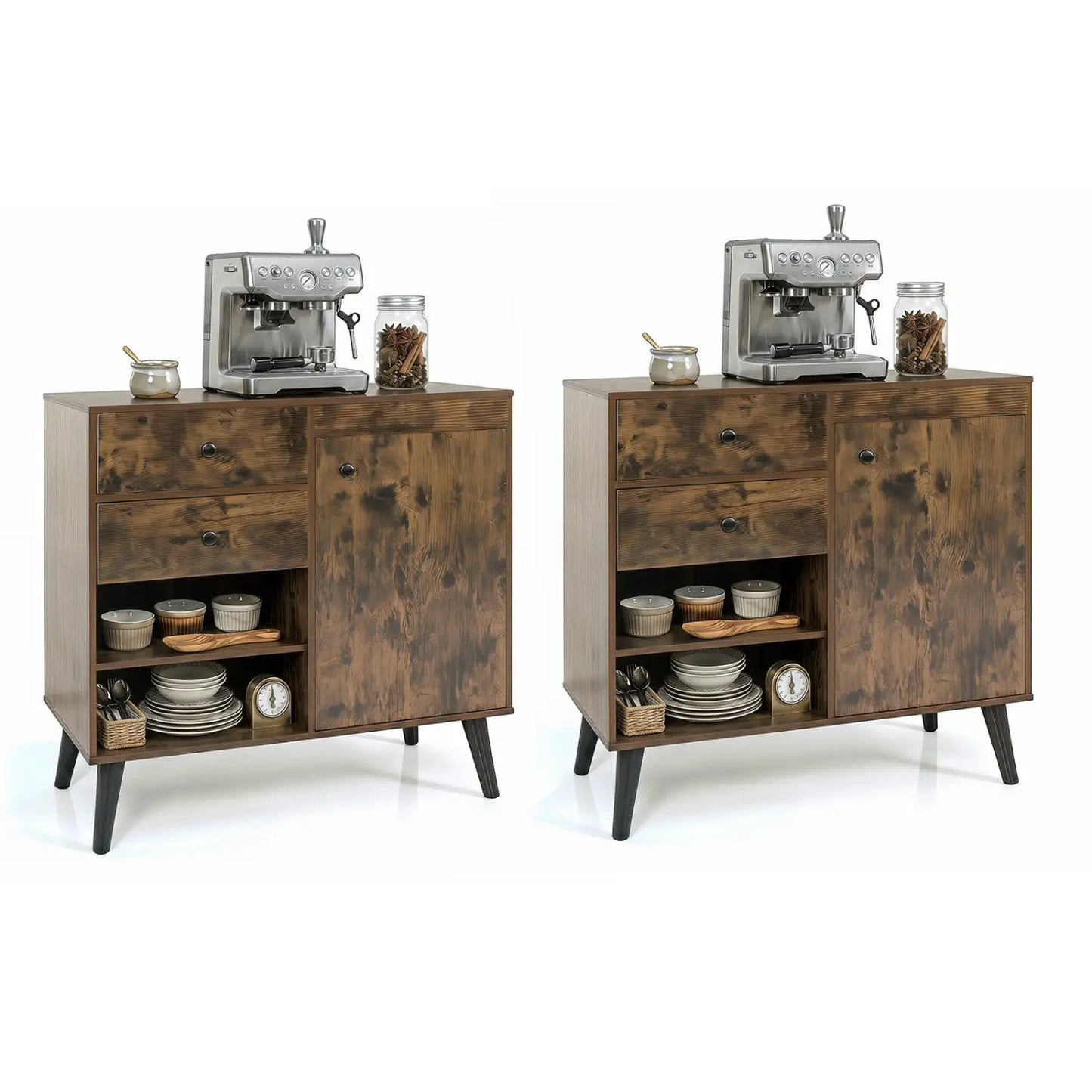 Two 31 Inch Buffet Cabinets with Drawers
