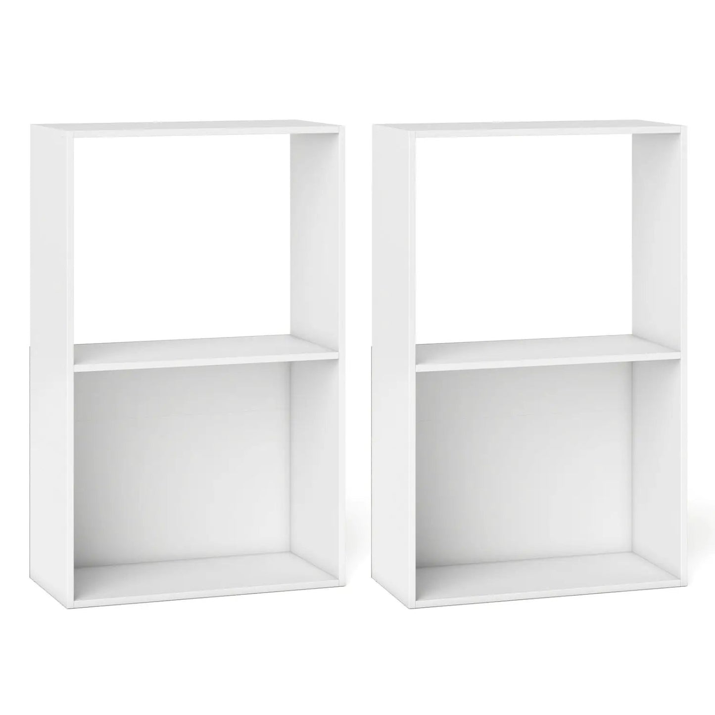 3-Tier Bookshelf With Open Storage Set of 2