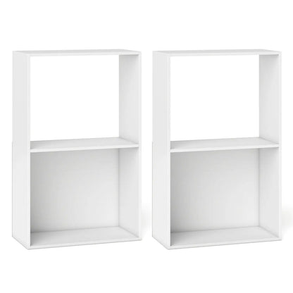 3-Tier Bookshelf With Open Storage Set of 2