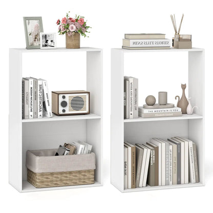 3-Tier Bookshelf With Open Storage Set of 2
