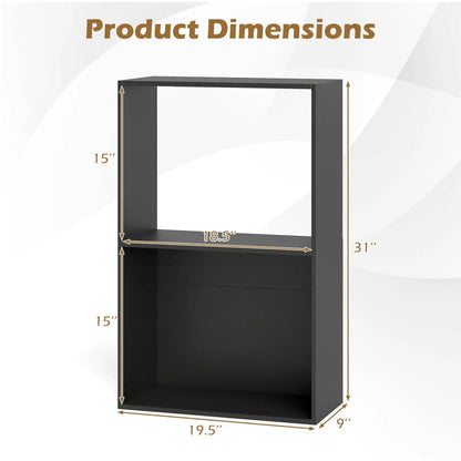 3-Tier Bookshelf With Open Storage Set of 2