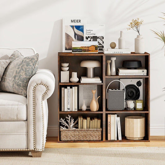 Set of 2 3-Tier Cube Bookcase with Adjustable Shelves for Home Office - Tampa Home & Garden Store