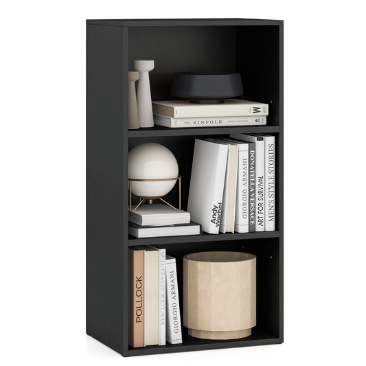 Set of 2 3-Tier Cube Bookcase with Adjustable Shelves for Home Office - Tampa Home & Garden Store