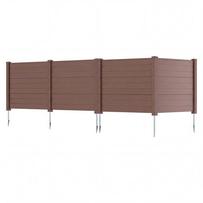 Set of 2 48 x 38 Inch Air Conditioner Fence 2 Panels with Metal Ground Stakes-Gray