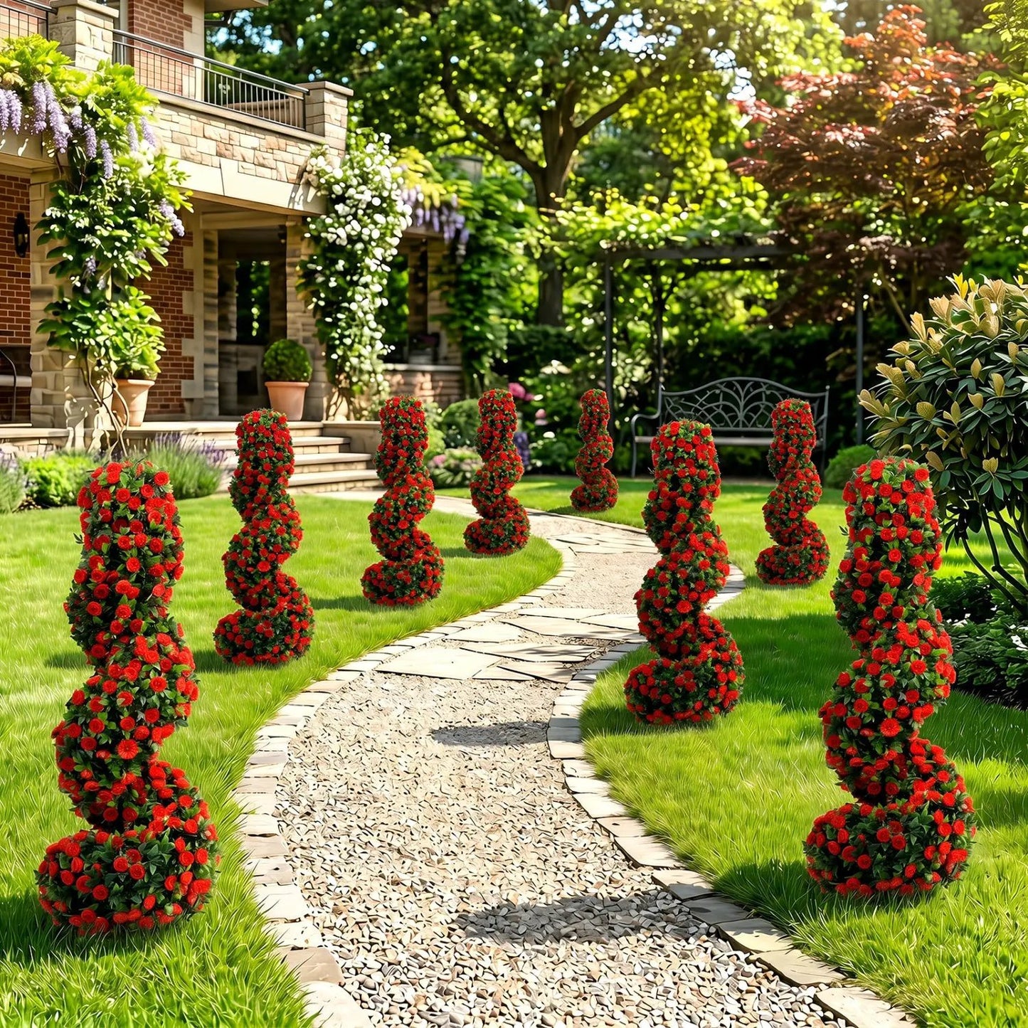 Artificial Spiral Topiary Trees 36 in with Spikes