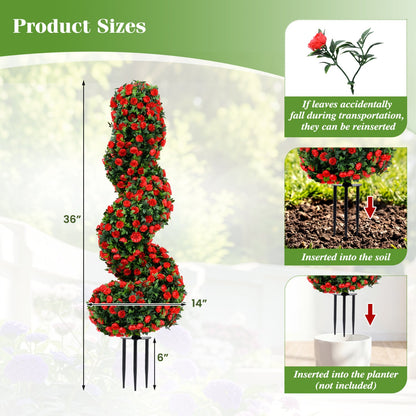 Artificial Spiral Topiary Trees 36 in with Spikes