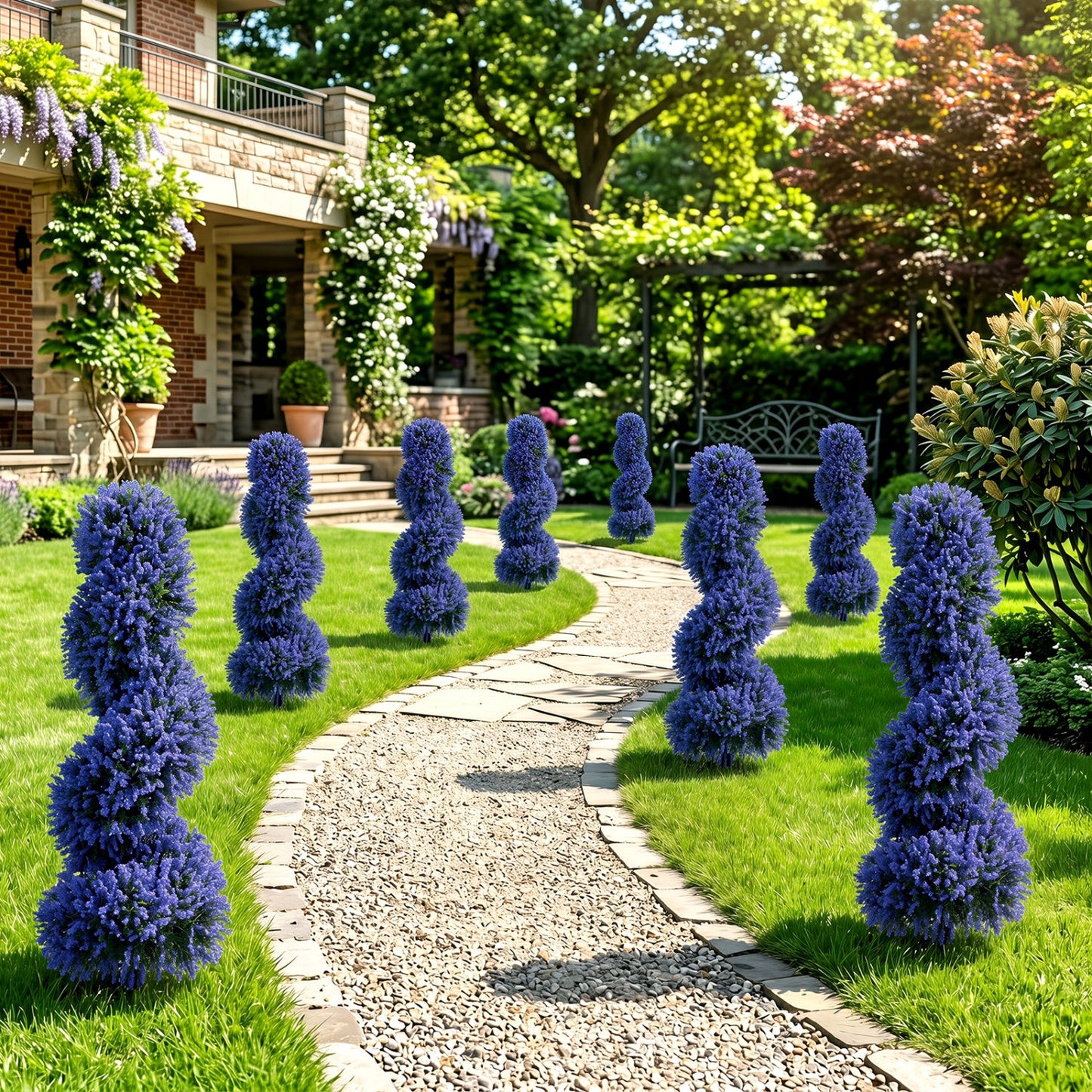 Artificial Spiral Topiary Trees 36 in with Spikes