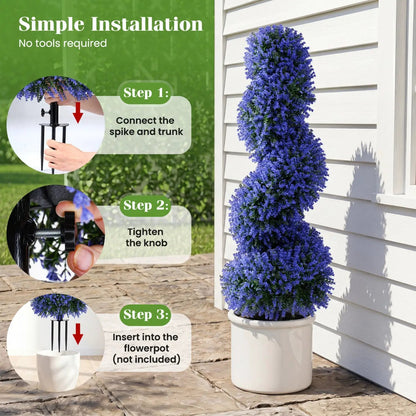 Artificial Spiral Topiary Trees 36 in with Spikes