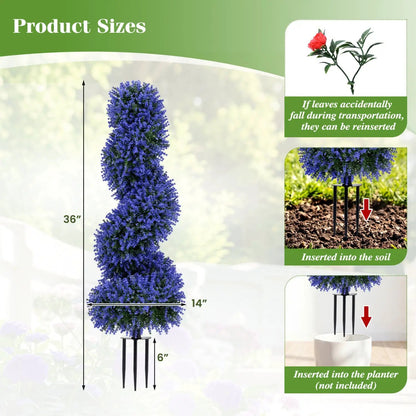 Artificial Spiral Topiary Trees 36 in with Spikes