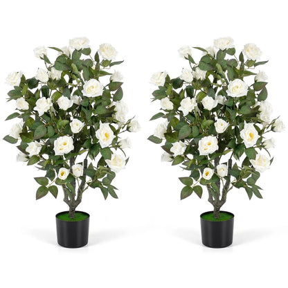Artificial Rose Tree with Blooming Flowers Set 2