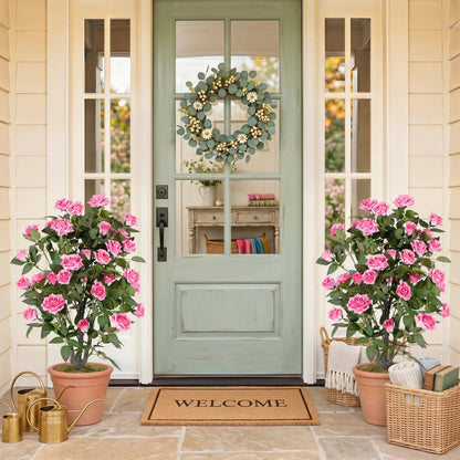 Artificial Rose Tree with Blooming Flowers Set 2