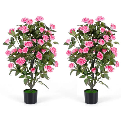 Artificial Rose Tree with Blooming Flowers Set 2