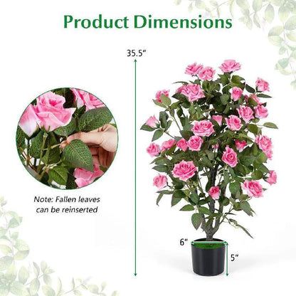 Artificial Rose Tree with Blooming Flowers Set 2