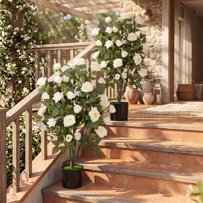 Artificial Rose Tree with Blooming Flowers Set 2