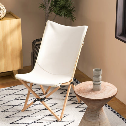 GemGear bamboo dorm chairs with storage pocket, cream fabric seat, set of 2 on Tampa Home & Garden Store