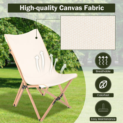 Set of 2 bamboo folding dorm chairs by GemGear with storage pocket for camping on Tampa Home & Garden Store