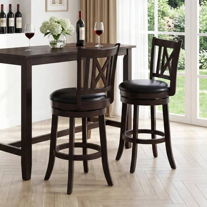 Swivel Bar Stools Set of 2 with Backrest 30 Inch