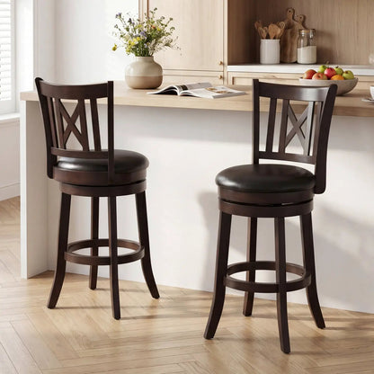 Swivel Bar Stools Set of 2 with Backrest 30 Inch