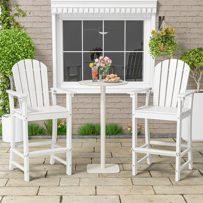 Set of 2 Counter Height Outdoor HDPE Bar Stool with Armrests and Footrest - Tampa Home & Garden Store