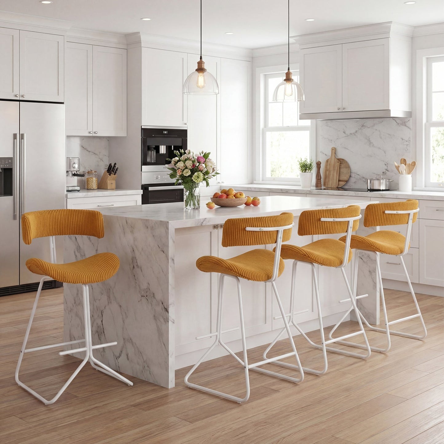 Set of 2 Counter Height Barstools 25 Inch Armless