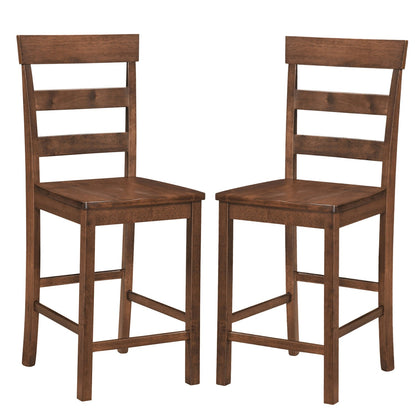 Counter Height Bar Stools set of 2 with rubber wood frame, brown finish DirectDeals on Tampa Home & Garden Store
