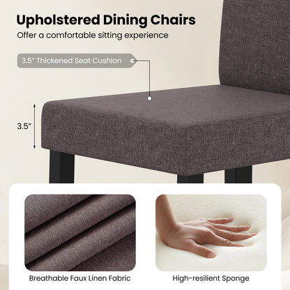 Set of 2 Dining Chair Mid-Century Modern Fabric Upholstered Parson Chairs