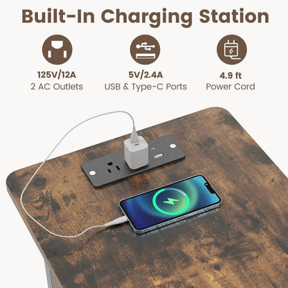End Table Set With Charging Station and Hidden