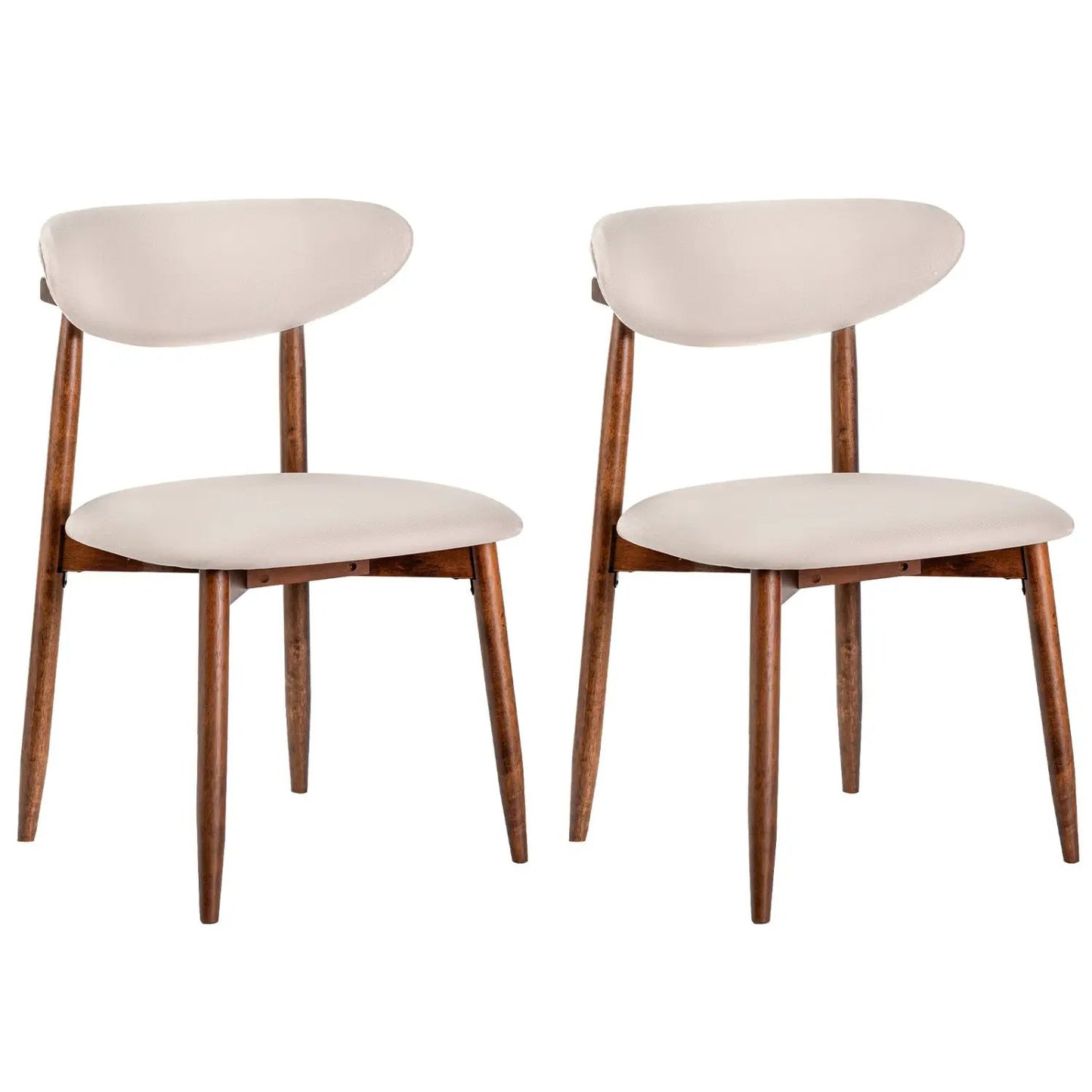 Upholstered Dining Chairs with Curved Back Set 2