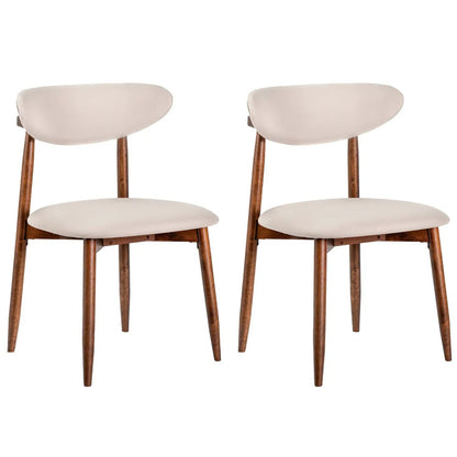 Upholstered Dining Chairs with Curved Back Set 2
