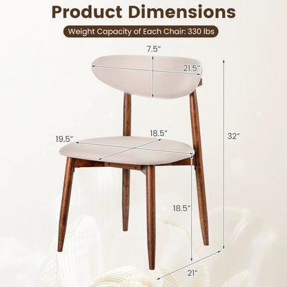 Upholstered Dining Chairs with Curved Back Set 2