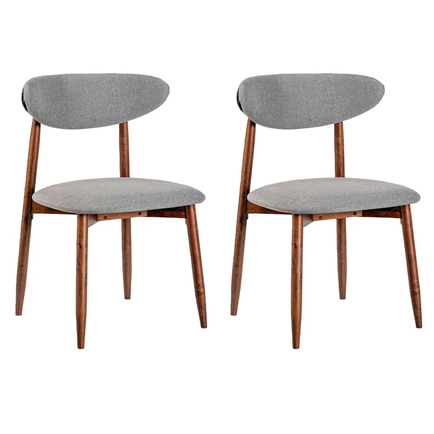 Upholstered Dining Chairs with Curved Back Set 2