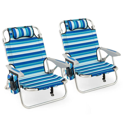 Folding Beach Chair with 4-Position Backrest