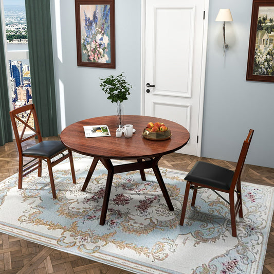 Set of 2 Folding Dining Chairs with 400 LBS Capacity-Brown - Tampa Home & Garden Store